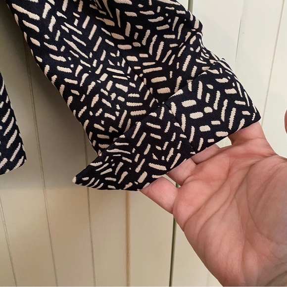 Kasper Suit Jacket Blazer Black with Beige Print Button Front Fitted Lined 2P - Picture 9 of 14